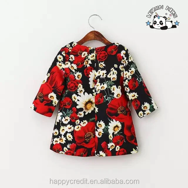 LEZONKIDS - Flower Sleeveless Printed Dress Girls Birthday  Party Dress Princess Dress for 2-12 Years Made in China
